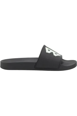 Balenciaga Buty, Mężczyzna, Czarny, 40 EU, Len, Klapki z logo Iconic Rubber
