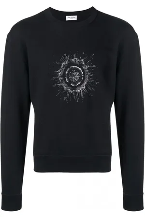 Saint Laurent Bluzy, Mężczyzna, Czarny, S, Bawełna, Bawełniana bluza z logo