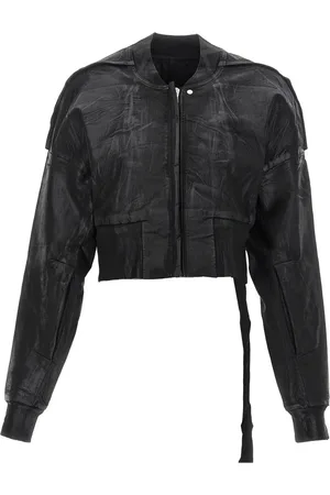 Rick Owens Kurtki, Kobieta, Czarny, M, Bawełna, Czarna kurtka bomberka Flight