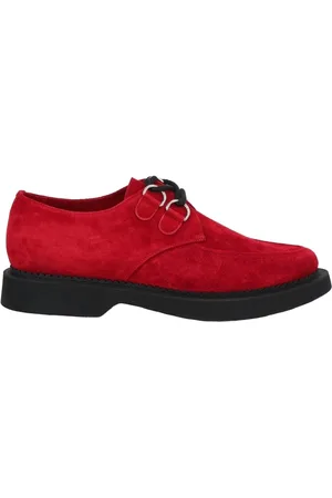 Saint Laurent Buty, Mężczyzna, Czerwony, 43 EU, Zamsz, Zamszowe Derbies Sznurowane