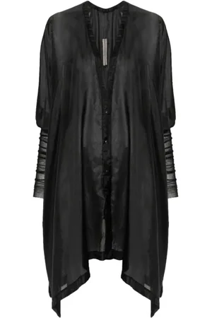 Rick Owens Kurtki, Kobieta, Czarny, ONE SIZE, Camicia Zero Shirt Cape Jacket