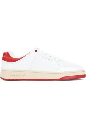 Saint Laurent Buty, Mężczyzna, Biały, 43 1/2 EU, Skóra, Białe skórzane sneakersy