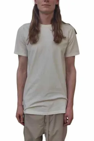 Rick Owens Koszulki, Mężczyzna, Biały, S, Bawełna, Biała koszulka Level z krótkim rękawem
