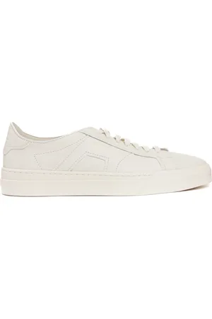 santoni Buty, Mężczyzna, Biały, 40 1/2 EU, Skóra, Sneakersy z podwójną klamrą