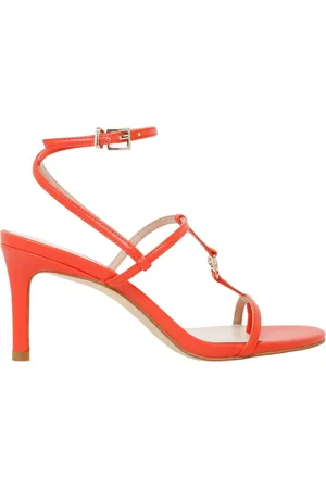 Twin-Set Buty, Kobieta, Pomarańczowy, 36 EU, Pomarańczowe Sandały z Metalowym Logo