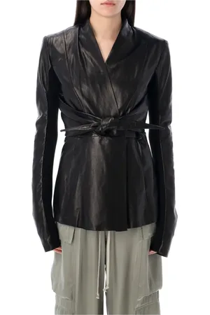 Rick Owens Kurtki, Kobieta, Czarny, S, Skóra, Ls Strutter Leather Jacket