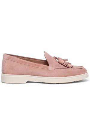 santoni Buty, Kobieta, Różowy, 37 1/2 EU, Skóra, Wsuwane mokasyny z frędzlami