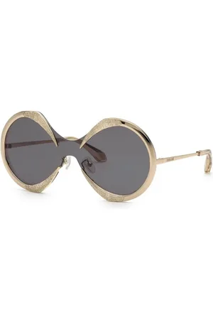 Roberto Cavalli Akcesoria, Kobieta, Żółty, ONE SIZE, Okulary przeciwsłoneczne Rose Gold Smoke