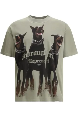Represent Koszulki, Mężczyzna, Zielony, S, Bawełna, Bawełniany T-shirt Maxi Print