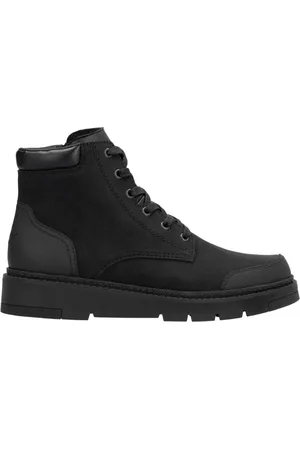 Rieker Buty, Mężczyzna, Czarny, 45 EU, Wełna, Czarne Casualowe Botki Sznurowane