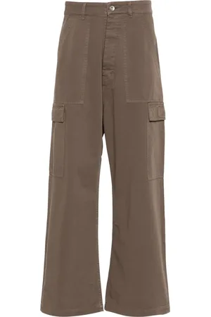 Rick Owens Spodnie, Mężczyzna, Szary, M, Bawełna, Spodnie Cargo