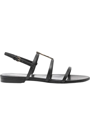 Saint Laurent Buty, Kobieta, Czarny, 36 EU, Skóra, Stylowe sandały letnie