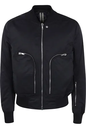 Rick Owens Kurtki, Mężczyzna, Czarny, L, Bawełna, Kurtka Bomberka Bauhaus Flight