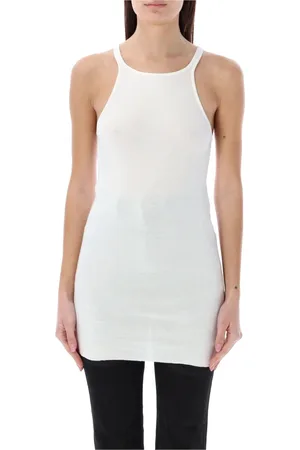 Rick Owens Koszulki, Kobieta, Biały, S, Bawełna, Top na Ramiączkach Racer Back