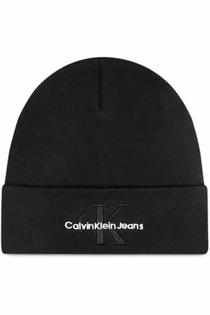 Calvin Klein Akcesoria, Mężczyzna, Czarny, ONE SIZE, Czarna Bawełniana Czapka Baseballowa