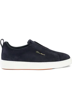santoni Buty, Mężczyzna, Niebieski, 44 1/2 EU, Zamsz, Wsuwane sneakersy z zamszu