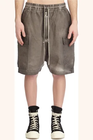 Rick Owens Szorty, Mężczyzna, Szary, M, Cargo Bermuda Shorts w Kolorze Dust