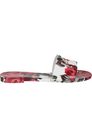 Dolce & Gabbana Buty, Kobieta, Wielobarwność, 38 EU, Gumowe klapki plażowe z logo applique