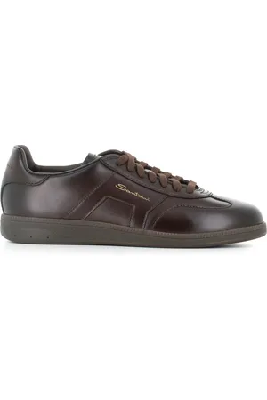 santoni Buty, Mężczyzna, brązowy, 41 1/2 EU, Skóra, Brązowe skórzane sneakersy