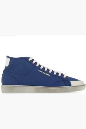 Saint Laurent Buty, Mężczyzna, Niebieski, 44 EU, Skóra, Court Classic Sl/39 Mid-Top Sneakers