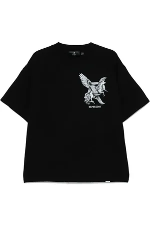 Represent Koszulki, Mężczyzna, Czarny, S, Bawełna, Elegancja w ruchu - T-shirt