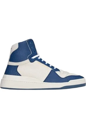Saint Laurent Buty, Mężczyzna, Niebieski, 42 EU, Skóra, Premium Skórzane Sneakersy Mid-Top