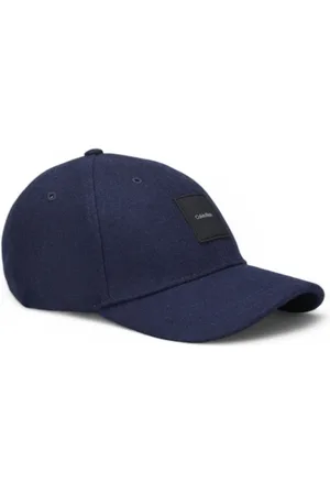 Calvin Klein Akcesoria, Mężczyzna, Niebieski, ONE SIZE, Len, Niebieska Wełniana Czapka Zimowa
