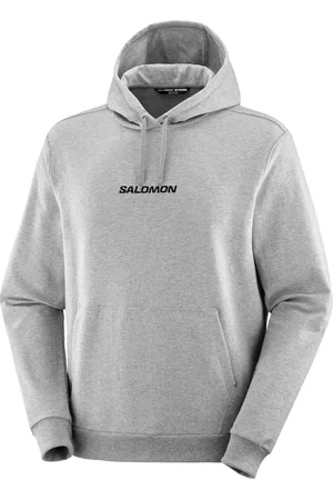 Salomon Sport, Mężczyzna, Szary, M, Bawełna, Bluza z kapturem Logo Pull Over