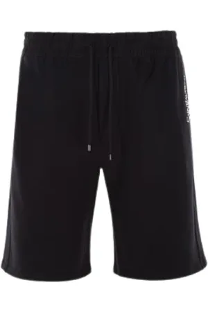 Saint Laurent Szorty, Mężczyzna, Czarny, S, Bawełna, Obszerne szorty dresowe z haftowanym logo