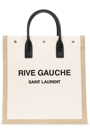 Saint Laurent Torebki, Mężczyzna, Beżowy, ONE SIZE, Bawełna, Torba Rive Gauche North/South Shopper