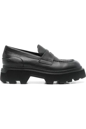 santoni Buty, Kobieta, Czarny, 37 EU, Skóra, Czarne mokasyny ze skóry cielęcej