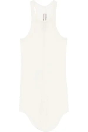 Rick Owens Koszulki, Kobieta, Biały, S, Rayon, Top bez rękawów z dekoltem typu scoop