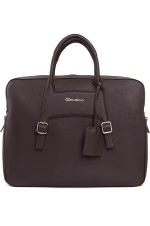 santoni Torebki, unisex, brązowy, ONE SIZE, Skóra, Skórzana Torba na Ramię Hammered