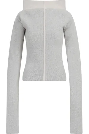 Rick Owens Swetry, Kobieta, Szary, M, Kaszmir, Cowl Pullover