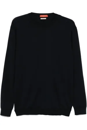Daniele Fiesoli Swetry, Mężczyzna, Niebieski, M, Navy Crew Neck Sweater