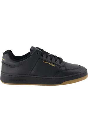 Saint Laurent Buty, Mężczyzna, Czarny, 40 EU, Skóra, Sznurowane skórzane sneakersy Bicolor
