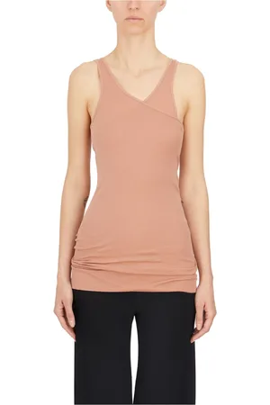 Rick Owens Koszulki, Kobieta, Różowy, S, Bawełna, Bawełniany Top na Ramiączkach