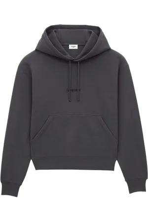 Saint Laurent Bluzy, Mężczyzna, Szary, XL, Bawełna, Szara bawełniana bluza z kapturem i kieszenią typu kangur