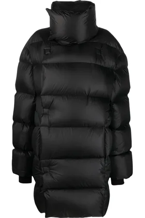 Rick Owens Płaszcze, Kobieta, Czarny, S, Nylon, Jumbo Poncho Coat