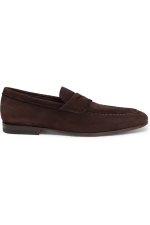 santoni Buty, Mężczyzna, brązowy, 43 1/2 EU, Zamsz, Penny Loafer