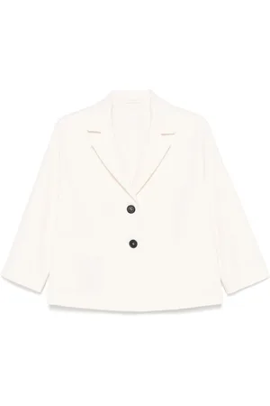 Circolo Kurtki, Kobieta, Biały, L, Biała Kurtka Drop Shoulder Styl Włoski