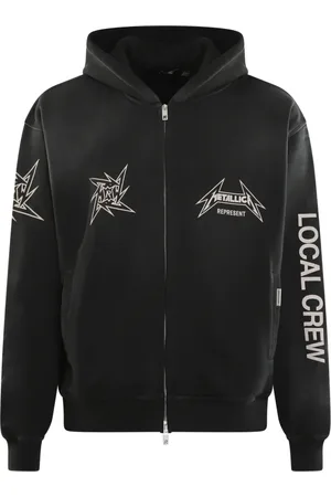 Represent Bluzy, Mężczyzna, Czarny, M, Metaliczna bluza rozpinana