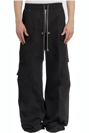 Rick Owens Spodnie, Mężczyzna, Czarny, L, Bawełna, Spodnie Cargo