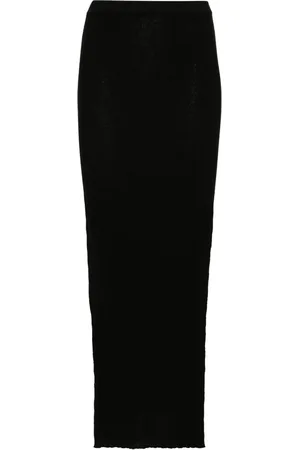 Rick Owens Spódnice, Kobieta, Czarny, XS, Wełna, Casualowa czarna spódnica z mieszanki wełny