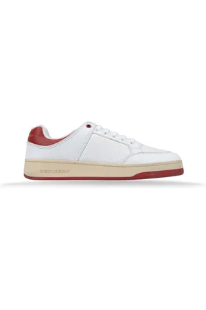 Saint Laurent Buty, Mężczyzna, Biały, 40 EU, Skóra, Skórzane sznurowane sneakersy