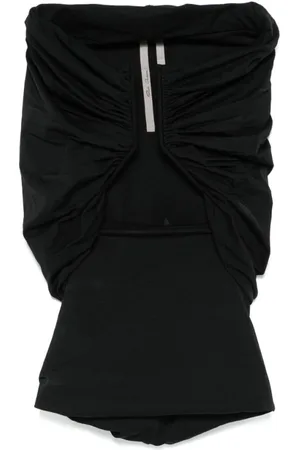 Rick Owens Koszulki, Kobieta, Czarny, M, Nylon, Bluzka z odkrytymi ramionami i wycięciami