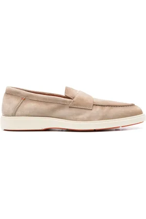 santoni Buty, Mężczyzna, Beżowy, 42 1/2 EU, Skóra, Skórzane mokasyny penny loafers
