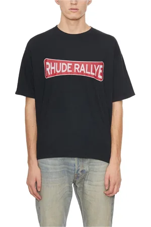 Rhude Koszulki, Mężczyzna, Czarny, M, Bawełna, Rallye T-Shirt