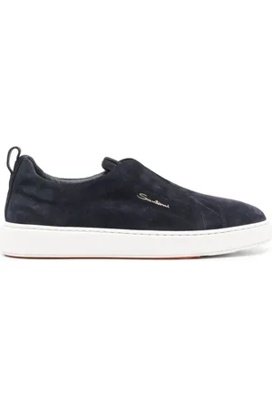 santoni Buty, Mężczyzna, Niebieski, 43 EU, Zamsz, Wsuwane sneakersy z zamszu