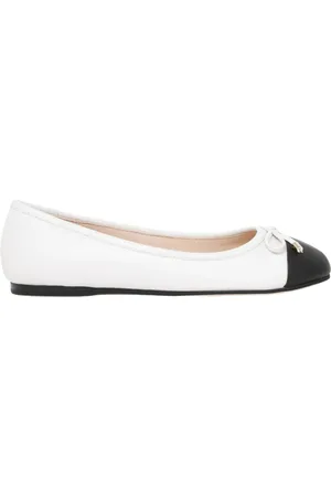 Twin-Set Buty, Kobieta, Biały, 36 EU, Poliester, Czarne i białe baletki